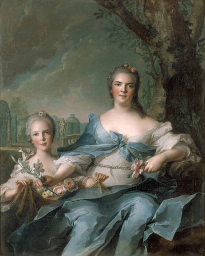 Die Herzogin von Parma und Piacenza, Louise Elisabeth von Frankreich, und ihre Tochter, Prinzessin Isabelle von Parma von Jean Marc Nattier